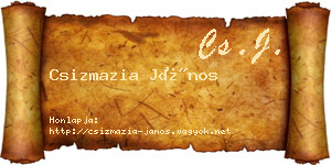 Csizmazia János névjegykártya