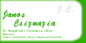 janos csizmazia business card