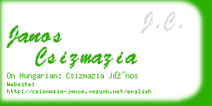 janos csizmazia business card
